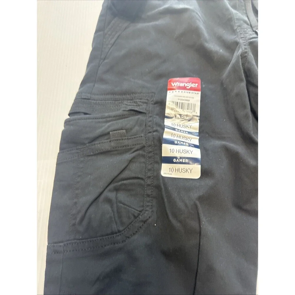Wrangler Boys Five Star Gamer Cargo Jogger Pants Black NWT Size 10 Slim